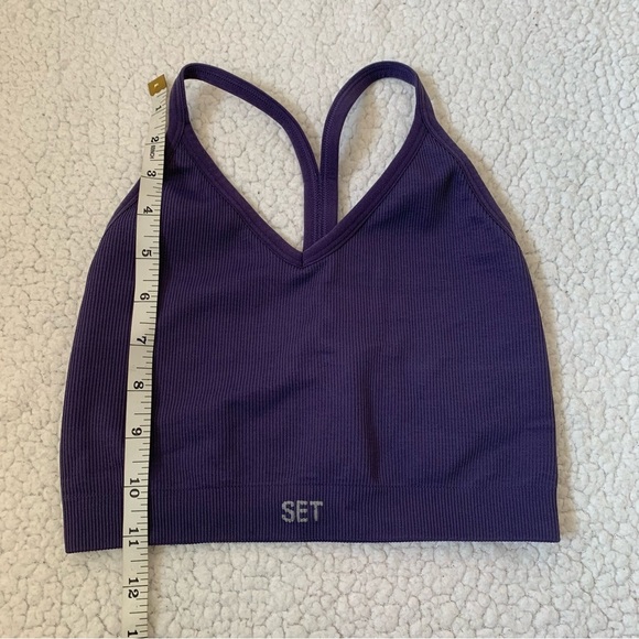 Set  Active Purple Sculptflex Ribbed Workout Bra - Picture 4 of 5